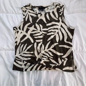 Sanctuary green and White Leaf Print Tank Top
